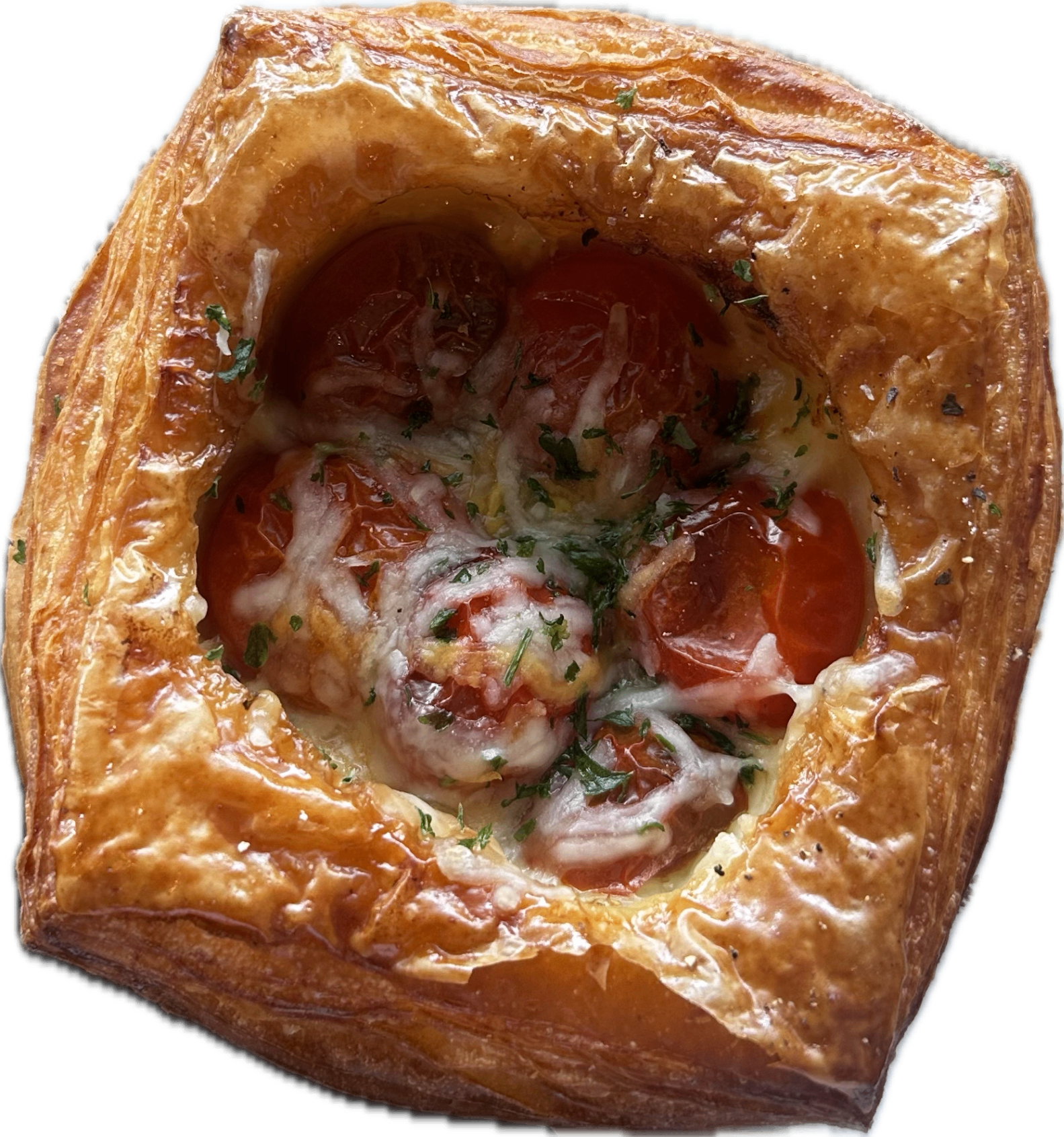 Tomato and cheese puff pastry